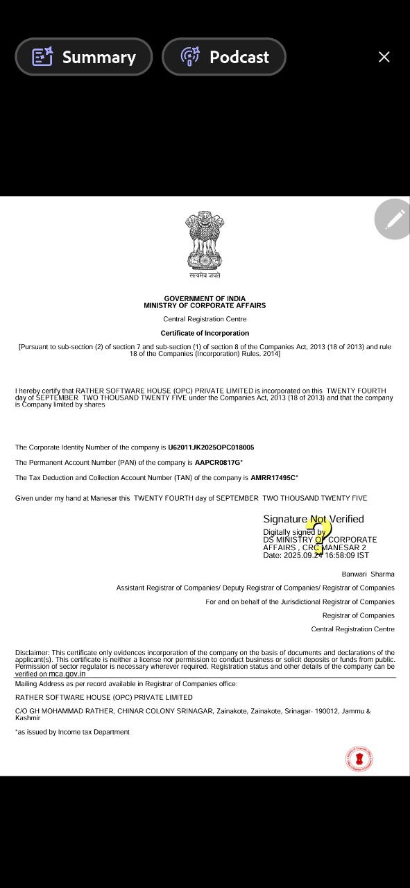 Certificate of Incorporation